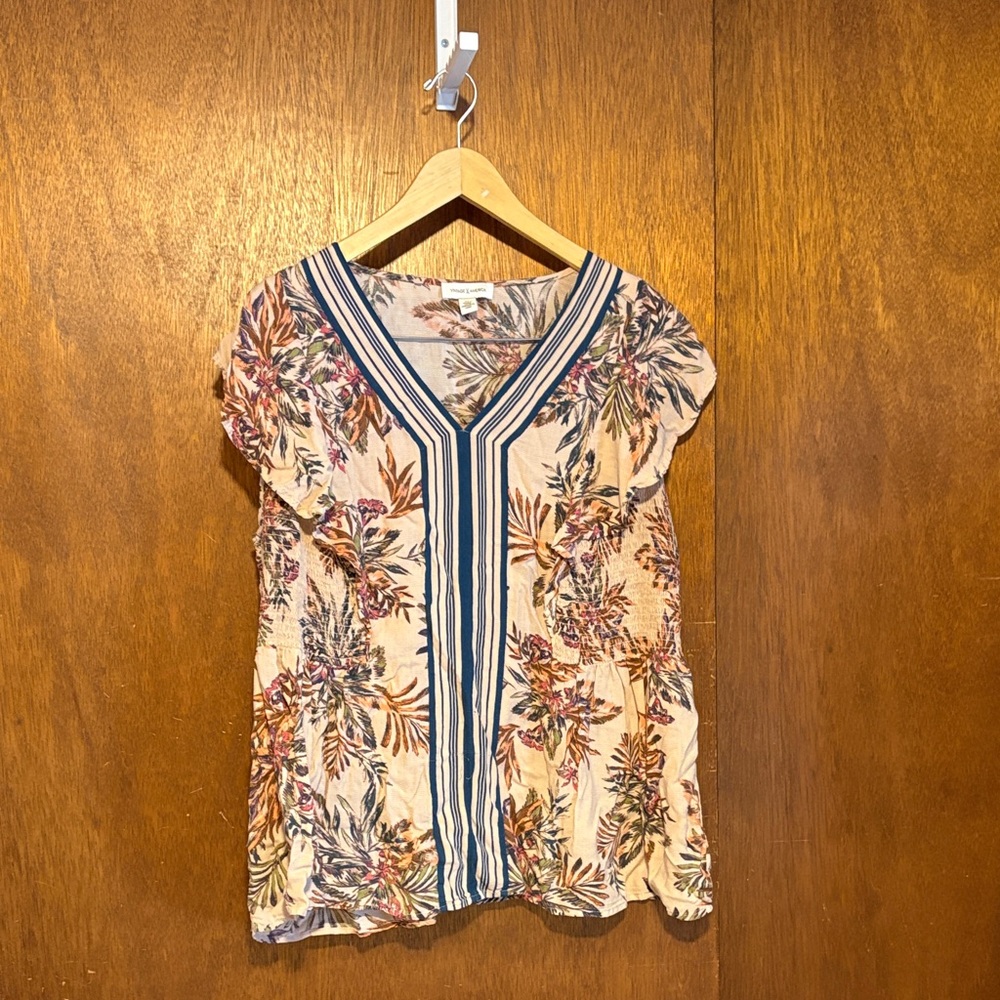 Vintage America Multicolor Floral Blouse